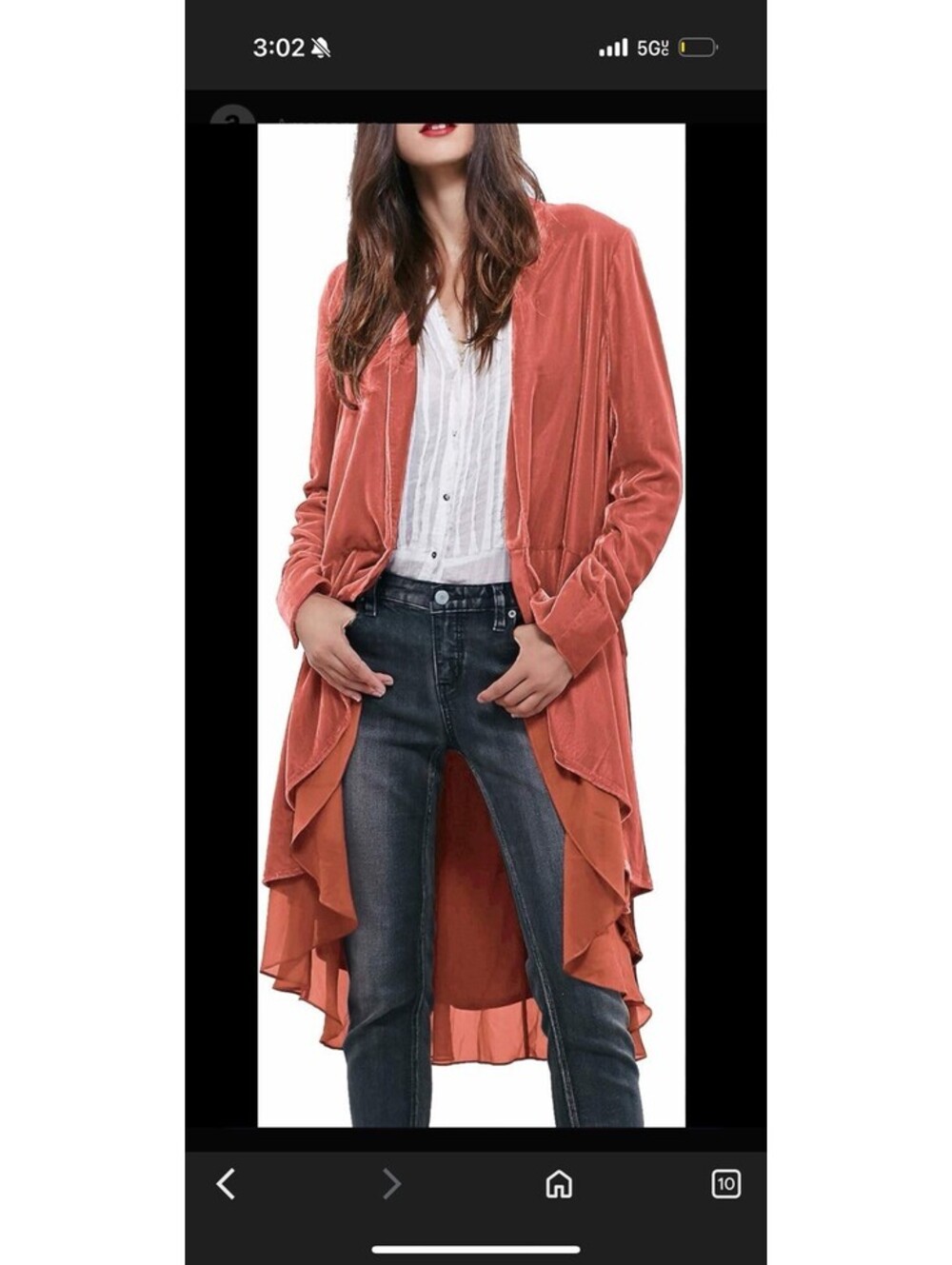 R Vivimos Velvet Duster Cardigan Size Large Chiffon Trim Renaissance Whimsygoth